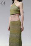 SWAYING/KNIT gradient straight long skirt SW23SS3B04 gradient green PS62